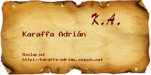 Karaffa Adrián névjegykártya